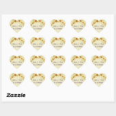 Floral Lijst Wedding Save the Date Hart Sticker (Vel)