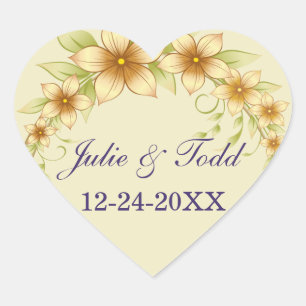  Floral Lijst Wedding Save the Date Hart Sticker