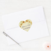 Floral Lijst Wedding Save the Date Hart Sticker (Envelop)