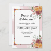 Floral Lijst Winter Wedding Kaart (Voorkant)