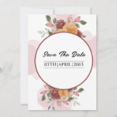 Floral Lijst Winter Wedding Kaart (Achterkant)