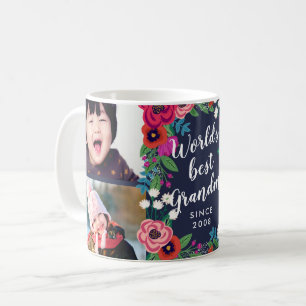 Floral Lijst World's Best Grandma Photo Collage Koffiemok