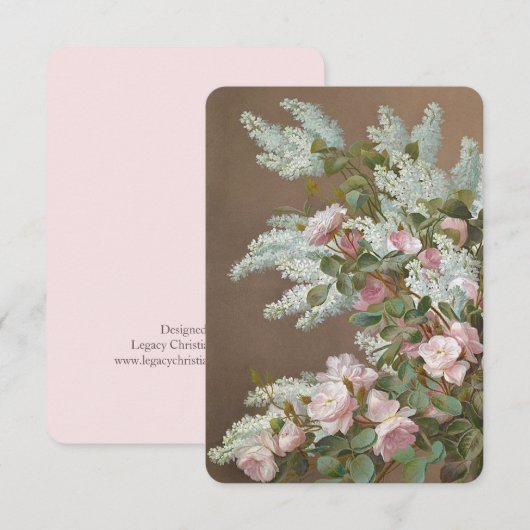 Floral Lila en Rozen briefkaart met envelop (Voorkant / Achterkant)