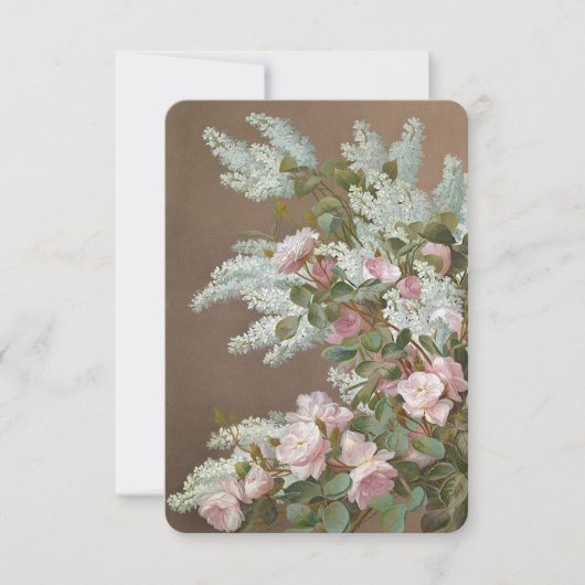 Floral Lila en Rozen briefkaart met envelop (Voorkant)