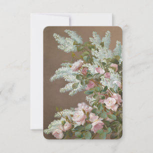Floral Lila en Rozen briefkaart met envelop