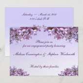 Floral Lila Flowers Engagement Party Kaart (Voorkant / Achterkant)
