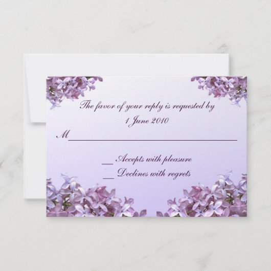 Floral Lila Flowers RSVP Wedding (Voorkant)