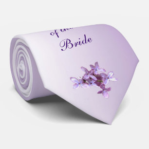 Floral Lila Flowers Wedding Grandfather van Bride Stropdas