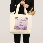 Floral Lila Flowers Wedding Grandmoeder van Bride Grote Tote Bag (Voorkant (product))
