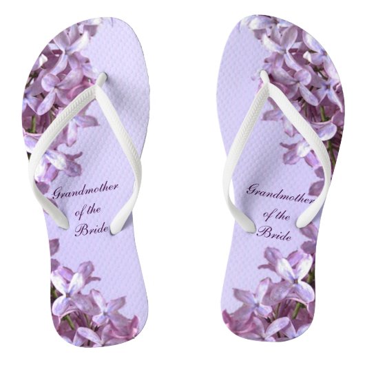 Floral Lila Flowers Wedding Grandmoeder van Bride Teenslippers (Voetbed)