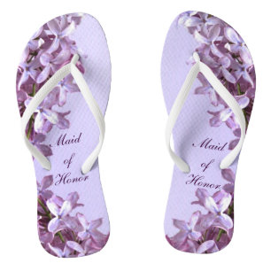 Floral Lila Flowers Wedding Maid of Honor Teenslippers