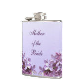 Floral Lila Flowers Wedding Moeder van de Bride Heupfles (Links)