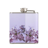 Floral Lila Flowers Wedding Moeder van de Bride Heupfles (Achterkant)