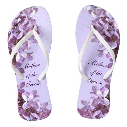Floral Lila Flowers Wedding Moeder van de Groom Teenslippers (Voetbed)