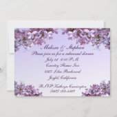 Floral Lila Flowers Wedding Rehearsal Dinner Kaart (Voorkant)