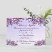 Floral Lila Flowers Wedding Rehearsal Dinner Kaart (Staand voorkant)