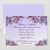 Floral Lila Flowers Wedding Rehearsal Dinner Kaart (Voorkant / Achterkant)