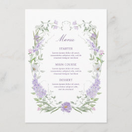 Floral Lila Lavendel Lijst Menu