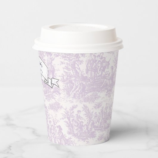  floral lila toile de jouy douchepapier papieren bekers (Links)