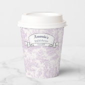  floral lila toile de jouy douchepapier papieren bekers (Voorkant)