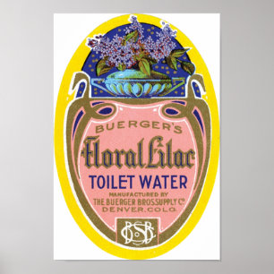 Floral Lila Toilet Water van Buerger Poster