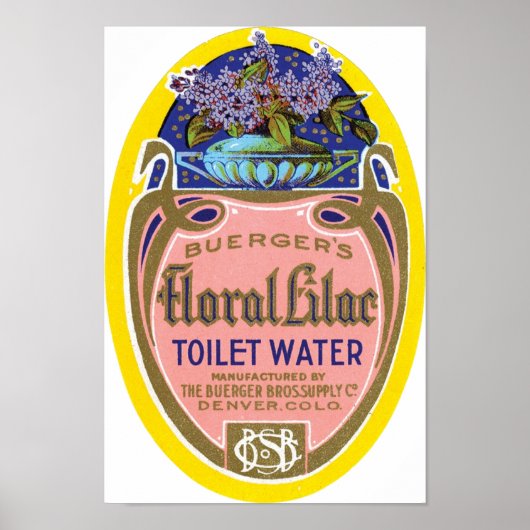 Floral Lila Toilet Water van Buerger Poster (Voorkant)