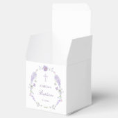 Floral Lilac Lavender Wreath Baptism Cube Bedankdoosjes (Geopend)