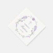 Floral Lilac Lavender Wreath Baptism Servet (Hoek)