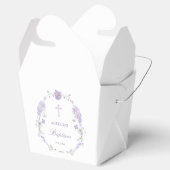 Floral Lilac Lavender Wreath Baptism Take Out Bedankdoosjes (Geopend)