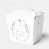 Floral Lilac Lavender Wreath Baptism Take Out Bedankdoosjes (Achterkant)