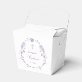 Floral Lilac Lavender Wreath Baptism Take Out Bedankdoosjes