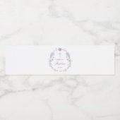 Floral Lilac Lavender Wreath Baptism Waterfles Etiket (Enkel label)