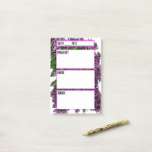 Floral Lilacs Camping Menu Maaltijdplanningstool Post-it® Notes (Op bureau)