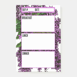 Floral Lilacs Camping Menu Maaltijdplanningstool Post-it® Notes