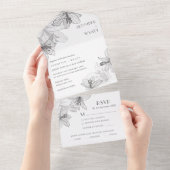 Floral Lilies All In One Uitnodiging (Afscheurbaar)