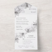 Floral Lilies All In One Uitnodiging (Binnen)