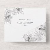 Floral Lilies All In One Uitnodiging (Achterkant)