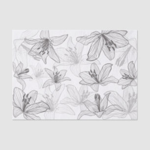 Floral Lilies Line Art Tissuepapier