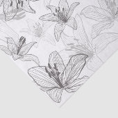 Floral Lilies Line Art Tissuepapier (Detail)