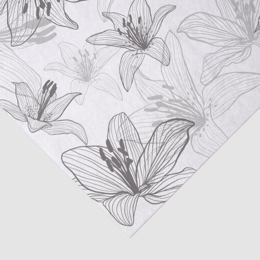 Floral Lilies Line Art Tissuepapier (Detail)