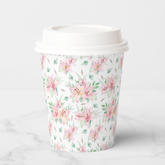 Floral Lilies Papieren Bekers (Links)