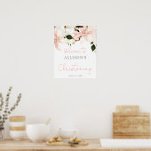 Floral lilies Spring Christening welkomstteken Poster (Keuken)
