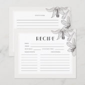 Floral Lilies Vrijgezellenfeest Recipe Card (Voorkant / Achterkant)