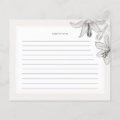 Floral Lilies Vrijgezellenfeest Recipe Card (Achterkant)