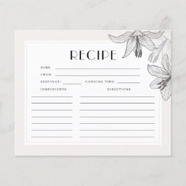 Floral Lilies Vrijgezellenfeest Recipe Card