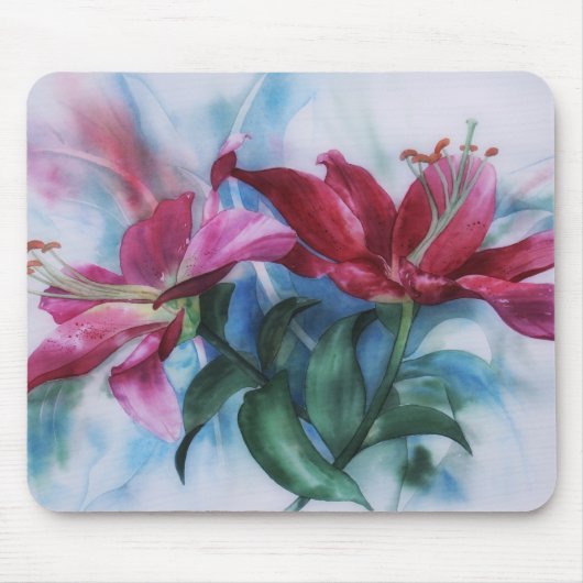 Floral Lily Artistic Mousepad Muismat (Voorkant)