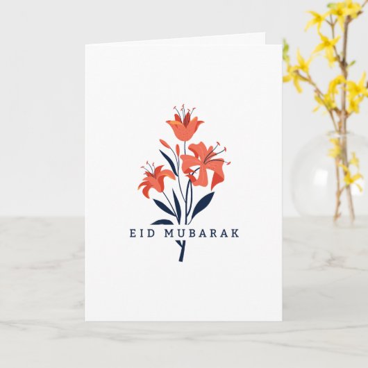 Floral Lily Eid | Birthday | Moederdag enz. Kaart (Gele Bloem)