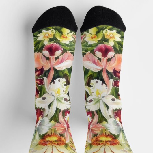 Floral Lily Flowers  stijl Art Sokken (Top)