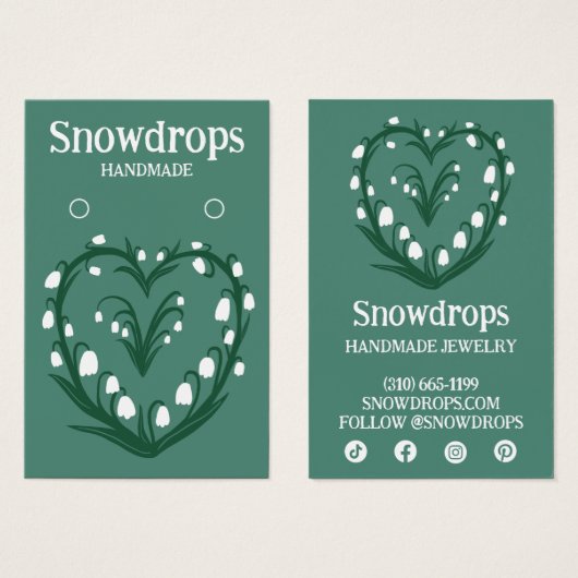 Floral Lily Oorbel Ketting Sieraden Display Kaart (Voorkant /achterkant)