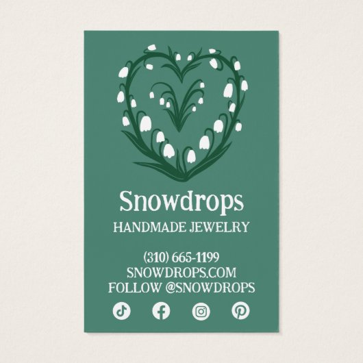 Floral Lily Oorbel Ketting Sieraden Display Kaart (Achterkant)